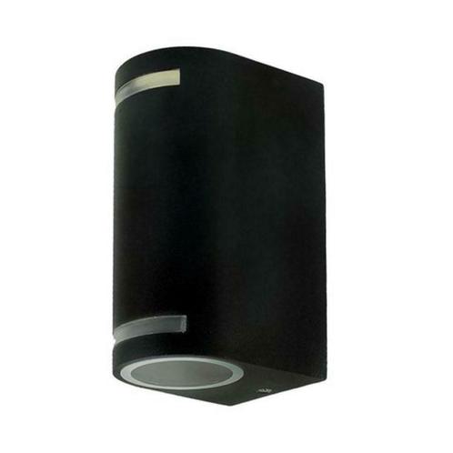 LED Buiten Wand spot | IP44 | 2x GU10 | Zwart, Maison & Meubles, Lampes | Spots, Envoi