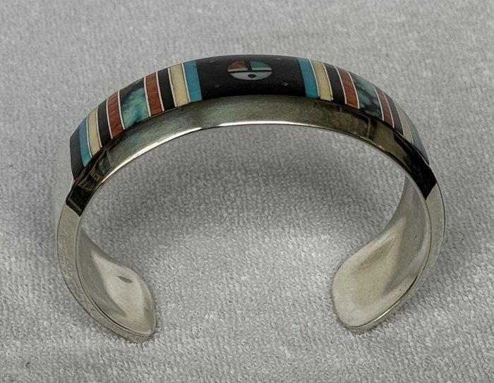 Massieve sterling zilveren armband - Willie Shaw - Navajo -, Antiek en Kunst, Kunst | Niet-Westerse kunst