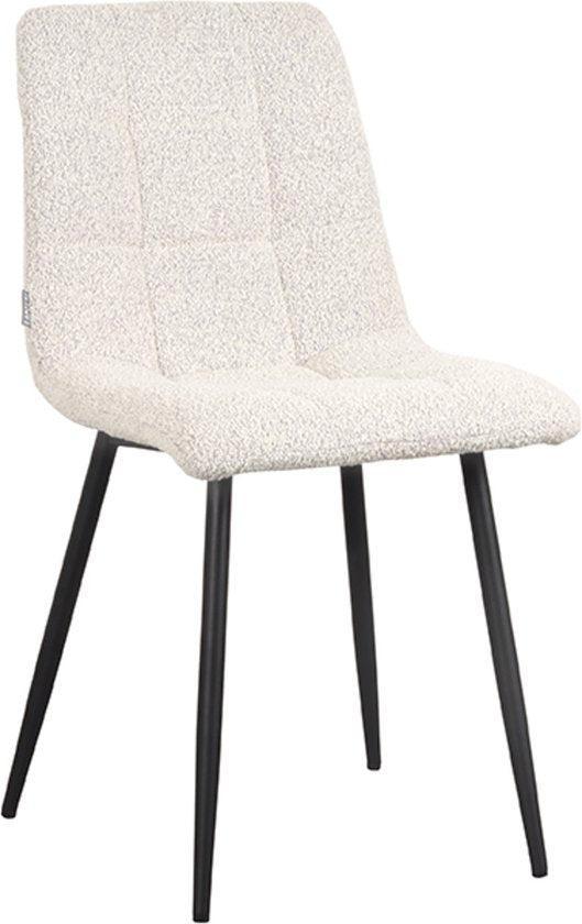 2dekans | LABEL51 Juul Eetkamerstoel - Wit - Stof - Zwart, Huis en Inrichting, Stoelen, Ophalen of Verzenden