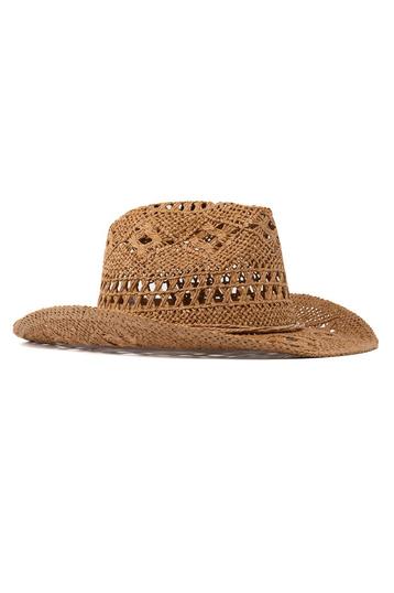Cowboyhoed Raffia Lichtbruin Bruine Gevlochten Stro Cowboy W, Ophalen of Verzenden