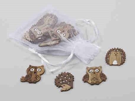 Houten Figuurtjes Uiltjes en Egeltjes 16 stuks, Huis en Inrichting, Woonaccessoires | Kunstplanten en Kunstbloemen, Nieuw