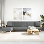 vidaXL Slaapbank L-vormig 279x140x70 cm stof donkergrijs, Huis en Inrichting, Zetels | Zetels, Verzenden, Nieuw