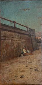 Giuseppe Laezza (1835-1905) - Pescatori a Napoli, Antiek en Kunst