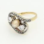 Ring - 18 karaat Geel goud Diamant (Natuurlijk) - Parel., Nieuw