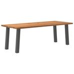 vidaXL Eettafel rechthoekig 220x90x74 cm massief eikenhout, Huis en Inrichting, Tafels | Eettafels, Verzenden, Nieuw