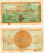 Duitsland 50 Milliarden Mark Crailsheim 1923 Notgeld grue..., Postzegels en Munten, Verzenden