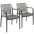 tectake Tuinstoelen Alcudia, weerbestendig, stapelbaar - ant, Tuin en Terras, Verzenden, Nieuw