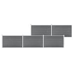 vidaXL Schutting 872x106 cm HKC grijs, Tuin en Terras, Verzenden, Nieuw