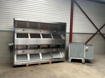 RVS Afzuigkap Eilandkap Dampkap met lamellen filters 250 cm, Ophalen of Verzenden, Gebruikt, Inox Meubilair