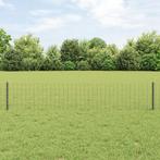 vidaXL Euro Hek met 5 U Palen Grijs 0.4x10 m Staal, Tuin en Terras, Verzenden, Nieuw