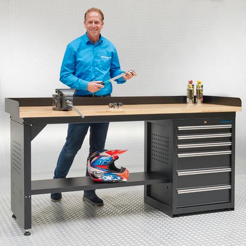 Datona Werkbank PRO met eiken werkblad en 6 lades - 200 cm, Doe-het-zelf en Bouw, Werkbanken, Ophalen of Verzenden