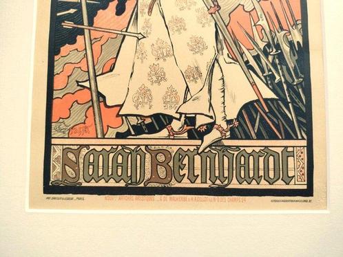 Eugène Grasset - Sarah Bernhardt as Jeanne Darc, Antiek en Kunst, Kunst | Designobjecten