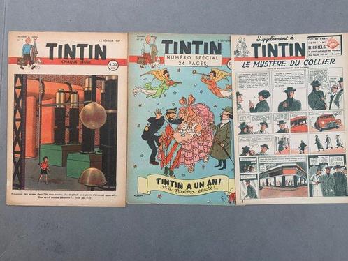 2 x Magazines Tintin + supplément - Couverture dHergé -, Livres, BD