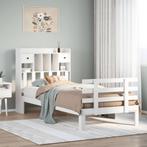 vidaXL Bed met boekenkast zonder matras grenenhout wit, Huis en Inrichting, Verzenden, Nieuw