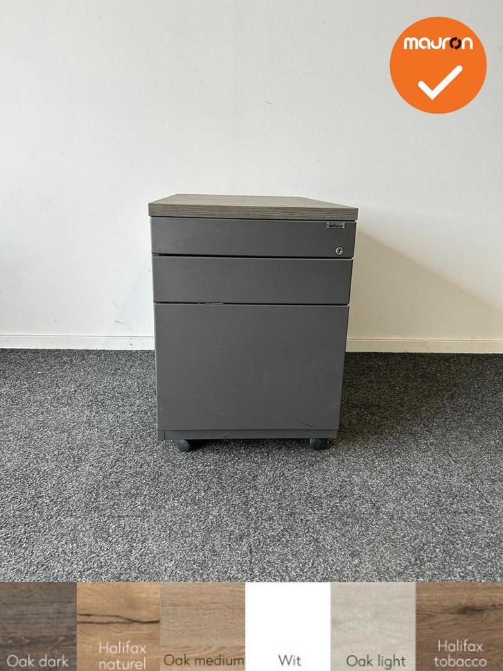 Ladeblok - 57x42x76cm - Antraciet - 3 lades - metalen front, Articles professionnels, Aménagement de Bureau & Magasin | Mobilier de bureau & Aménagement