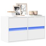 vidaXL Tv-wandmeubel met LED-verlichting 80x31x45 cm wit, Huis en Inrichting, Kasten |Televisiemeubels, Verzenden, Nieuw