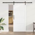 vidaXL Schuifdeur met Hardware Set Wit 93x211 cm Massief, Doe-het-zelf en Bouw, Deuren en Vliegenramen, Verzenden, Nieuw