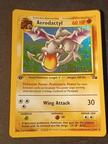 Pokémon - 1 Card - Aerodactyl first edition Prerelease First beschikbaar voor biedingen