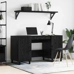 vidaXL Bureau met plank Zwart eiken 140 x 50 x 75 cm Bewerkt, Verzenden, Nieuw