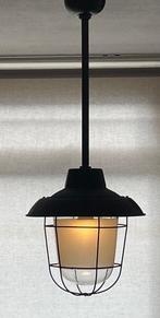 Gekooide hanglamp - type 14618 - Emaille, Glas, Staal