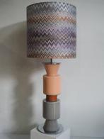 Large glass table lamp with Shadow Missoni fabric - Lamp - ., Antiek en Kunst