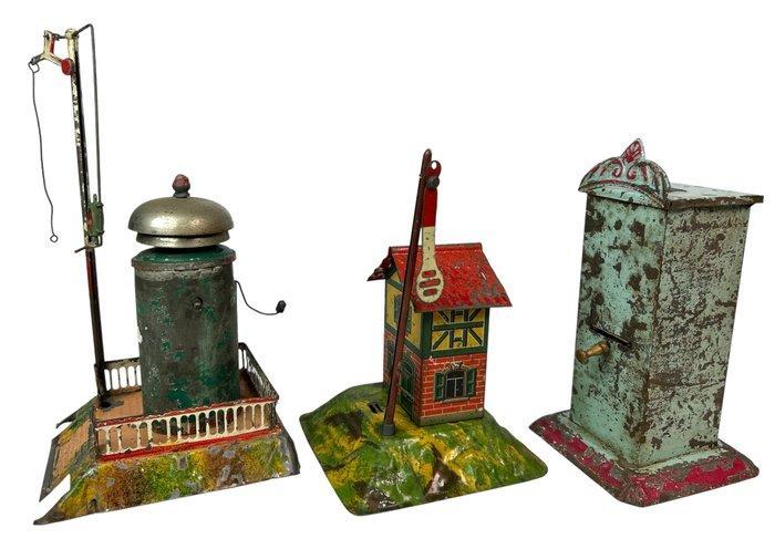 Bing - Speelgoed station Benzinepomp, treinwachtershuisje,, Antiquités & Art, Antiquités | Jouets