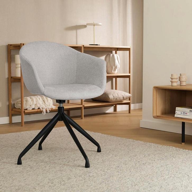 Nolon Nola eetkamerstoel | Kuipstoel | Draaibaar | Voorraad, Huis en Inrichting, Stoelen, Grijs, Eén, Nieuw, Stof, Verzenden