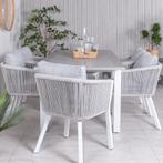 Tuinstoelen set van 2 lichtgrijs | Aluminium, Tuin en Terras, Tuinstoelen, Verzenden, Nieuw, Overige materialen