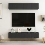 vidaXL 4-delige Tv-meubelen 80x30x30 cm bewerkt hout zwart, Verzenden, Nieuw