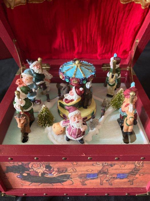 (22) Splendide boite à musique de Noel Rouge , décors animé, Diversen, Kerst