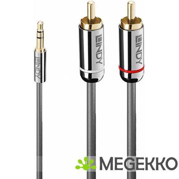Lindy 35334 audio kabel 2 m 3.5mm 2 x RCA Antraciet, Verzenden