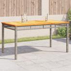 vidaXL Table de jardin gris 140x80x75 cm résine tressée, Verzenden