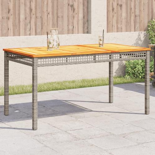 vidaXL Table de jardin gris 140x80x75 cm résine tressée, Tuin en Terras, Tuinsets en Loungesets, Verzenden