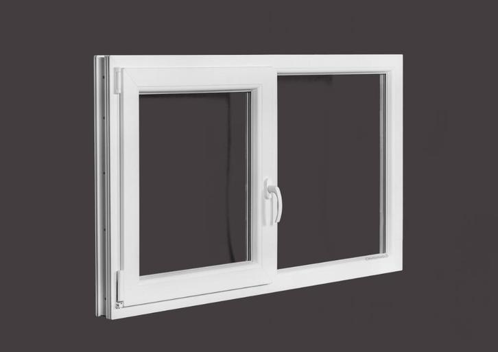 PVC raam draaikiep-vast b150xh80 cm Wit, Doe-het-zelf en Bouw, Glas en Ramen, Nieuw, 120 tot 160 cm, Dubbelglas, 80 tot 120 cm