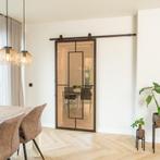 Stalen Schuifdeur - Brons - 5 Vlaks - Brons rook glas, Doe-het-zelf en Bouw, 75 tot 150 cm, Nieuw, 150 tot 225 cm, Metaal