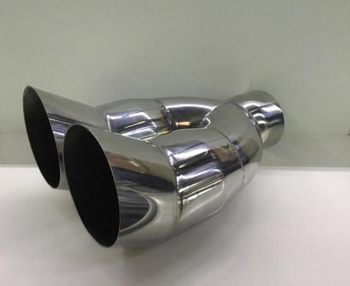 Uitlaat eindsierstuk DTM dubbel 75mm rvs 2 inch, Auto-onderdelen, Uitlaatsystemen, Nieuw, Ophalen of Verzenden