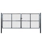 vidaXL Gaaspoort 400x150 cm gegalvaniseerd staal grijs, Tuin en Terras, Verzenden, Nieuw