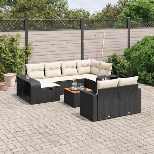 vidaXL Salon de jardin 11 pcs avec coussins noir rÃ©sine, Tuin en Terras, Tuinsets en Loungesets, Verzenden