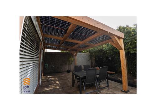 Houten Solar Veranda - Overkapping met Zonnepanelen, Jardin & Terrasse, Verrières