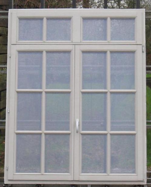 meranti houten raam , chassis , venster 140 x 180, Doe-het-zelf en Bouw, Raamkozijnen en Schuifdeuren, Inclusief glas, Zo goed als nieuw
