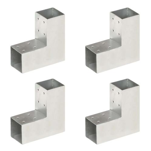 vidaXL Paalverbindingen 4 st L-vorm 71x71 mm gegalvaniseerd, Tuin en Terras, Palen, Balken en Planken, Nieuw, Verzenden