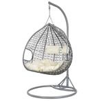Hangstoel met frame - ei stoel voor 2 personen - grijs beige, Ophalen of Verzenden, Nieuw