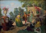 European school (early XX) - Picknick in the palace garden, Antiek en Kunst, Kunst | Schilderijen | Klassiek