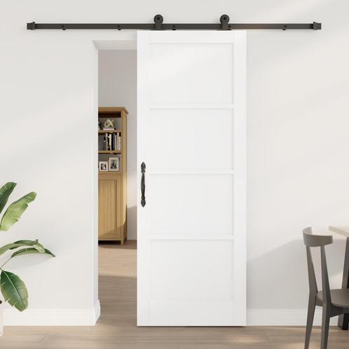 vidaXL Schuifdeur met Hardware Set ORKDALWit Massief, Doe-het-zelf en Bouw, Deuren en Vliegenramen, Nieuw, Verzenden