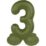 3 Jaar Cijfer Ballon Groen Mat 41cm, Hobby en Vrije tijd, Nieuw, Verzenden
