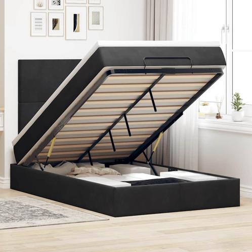 vidaXL Ottoman bed met matrassen 120x200cm fluweel zwart, Huis en Inrichting, Slaapkamer | Bedden, Nieuw, Verzenden