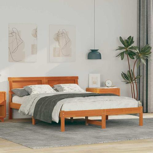 vidaXL Bedombouw met LED-hoofdbord in waxbruin, 120 x 190, Huis en Inrichting, Slaapkamer | Bedden, Nieuw, Verzenden