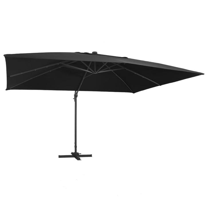 vidaXL Zweefparasol met LED-verlichting en paal 400x300 cm, Jardin & Terrasse, Parasols, Envoi