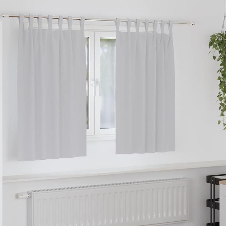 vidaXL Gordijnen met gordijnen 2 pcs Lichtgrijs 140x140cm, Huis en Inrichting, Stoffering | Gordijnen en Lamellen, Nieuw, Verzenden