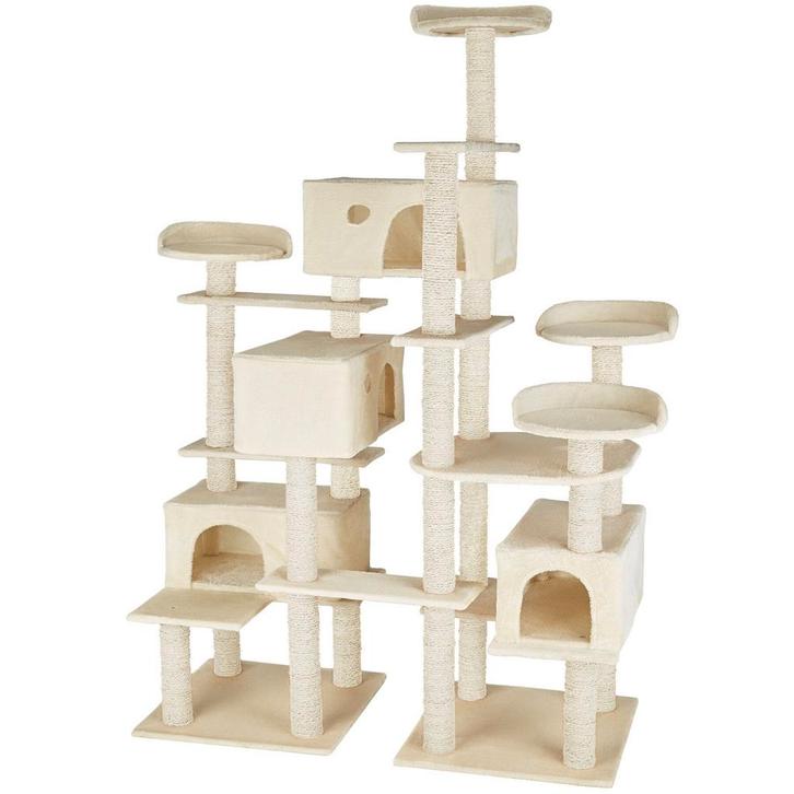 tectake Krabpaal Entissar 214cm - beige, Dieren en Toebehoren, Katten-accessoires, Verzenden